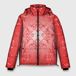 Куртка зимняя мужская Красный симметричный узор, цвет: 3D-черный
