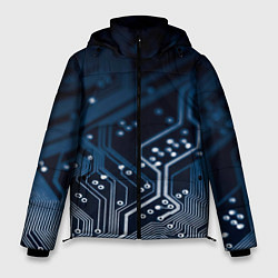 Куртка зимняя мужская Дорожки платы, цвет: 3D-черный