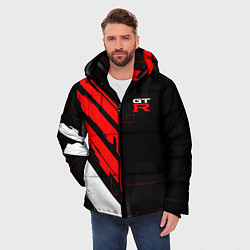 Куртка зимняя мужская Nissan GTR - Cyber, цвет: 3D-красный — фото 2