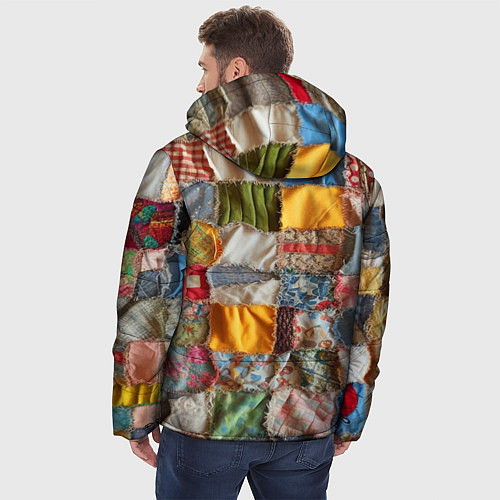 Мужская зимняя куртка Patchwork - ai art / 3D-Красный – фото 4