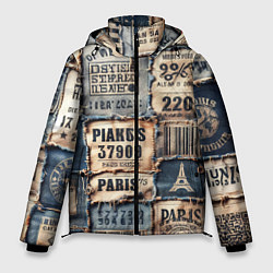 Куртка зимняя мужская Пэчворк джинсы из Парижа, цвет: 3D-светло-серый