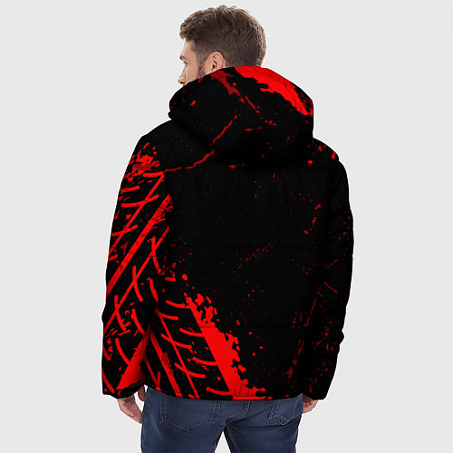 Мужская зимняя куртка Lexus red sport tires / 3D-Черный – фото 4