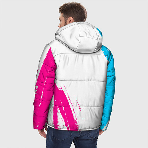 Мужская зимняя куртка Napoli neon gradient style вертикально / 3D-Черный – фото 4