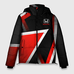 Куртка зимняя мужская Honda - красные треугольники, цвет: 3D-светло-серый