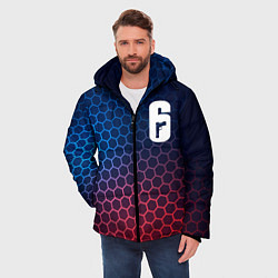 Куртка зимняя мужская Rainbow Six неоновые соты, цвет: 3D-черный — фото 2