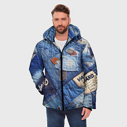 Куртка зимняя мужская Vanguard jeans patchwork - ai art, цвет: 3D-светло-серый — фото 2