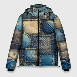 Куртка зимняя мужская Denim patchwork - ai art, цвет: 3D-светло-серый