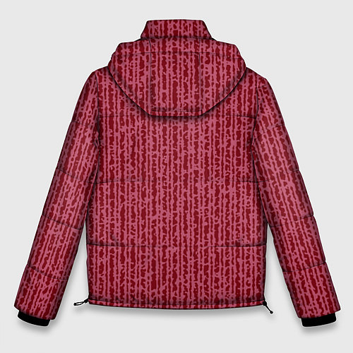 Мужская зимняя куртка Тёмный красно-розовый полосатый / 3D-Светло-серый – фото 2