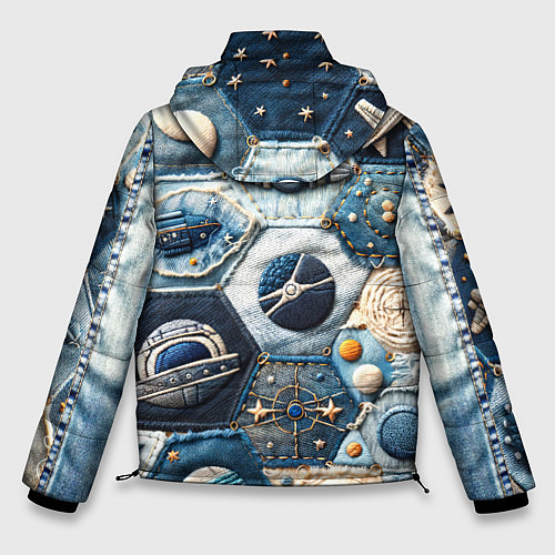 Мужская зимняя куртка Пэчворк с авиацией / 3D-Светло-серый – фото 2
