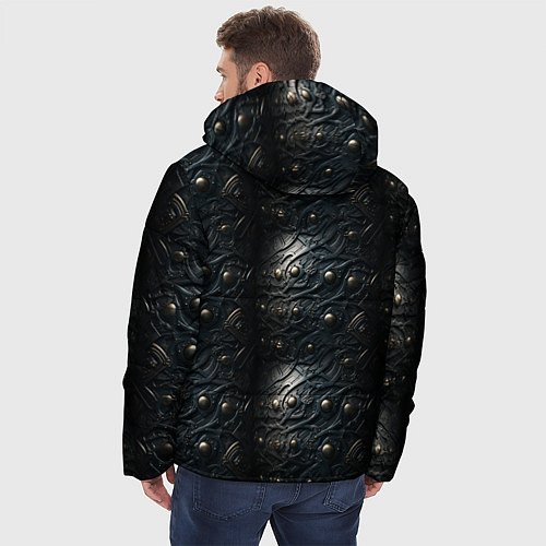 Мужская зимняя куртка Темная текстурная броня / 3D-Черный – фото 4