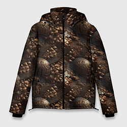 Куртка зимняя мужская Коричневая текстурная броня, цвет: 3D-светло-серый