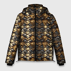 Куртка зимняя мужская Золотистая текстурная броня, цвет: 3D-черный