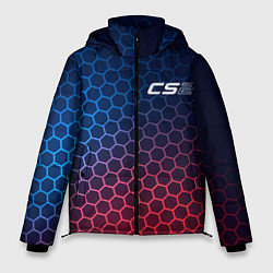 Куртка зимняя мужская Counter Strike 2 неоновые соты, цвет: 3D-черный