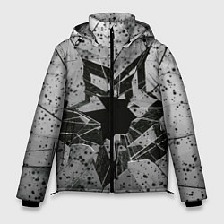 Куртка зимняя мужская Грязное разбитое стекло в пятнах, цвет: 3D-черный