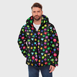 Куртка зимняя мужская В смайликах, цвет: 3D-светло-серый — фото 2