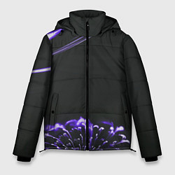 Куртка зимняя мужская Неоновый фиолетовый цветок в темноте, цвет: 3D-светло-серый