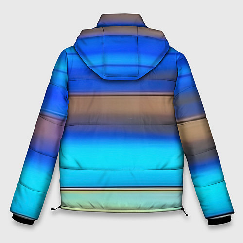 Мужская зимняя куртка Голубые и коричневые полосы / 3D-Светло-серый – фото 2