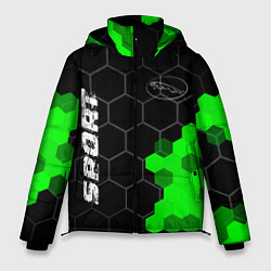 Куртка зимняя мужская Jaguar green sport hexagon, цвет: 3D-черный