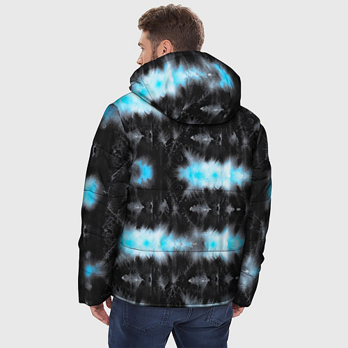 Мужская зимняя куртка Сине чёрный тайдай / 3D-Черный – фото 4