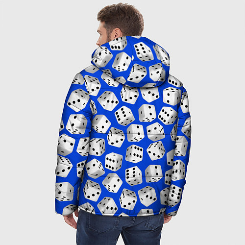 Мужская зимняя куртка Игральные кубики узор / 3D-Черный – фото 4