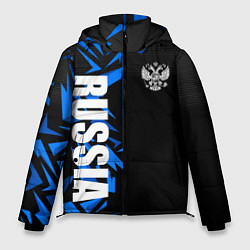 Куртка зимняя мужская Россия - синяя абстракция, цвет: 3D-красный