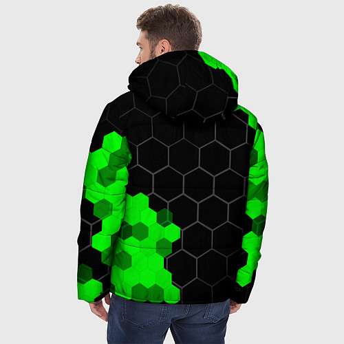 Мужская зимняя куртка Tesla green sport hexagon / 3D-Черный – фото 4