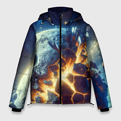 Куртка зимняя мужская Взрыв планеты - космос от нейросети, цвет: 3D-светло-серый