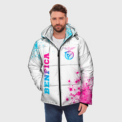 Куртка зимняя мужская Benfica neon gradient style вертикально, цвет: 3D-черный — фото 2