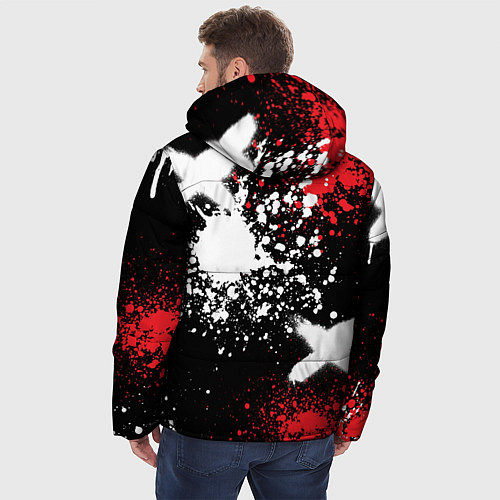 Мужская зимняя куртка ММА на фоне брызг красок / 3D-Черный – фото 4