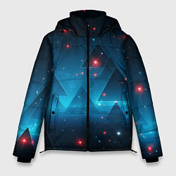 Куртка зимняя мужская Пирамиды в космосе абстракции, цвет: 3D-светло-серый