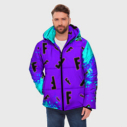 Куртка зимняя мужская Fortnite neon steel colors epic, цвет: 3D-черный — фото 2