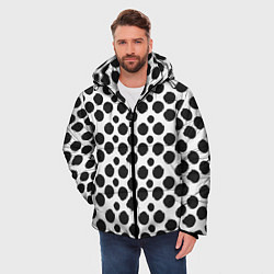 Куртка зимняя мужская Гороховый тренд черный на белом фоне, цвет: 3D-черный — фото 2