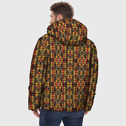 Мужская зимняя куртка Абстрактный африканский узор / 3D-Черный – фото 4