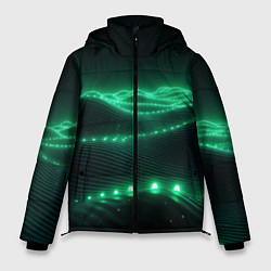 Куртка зимняя мужская Круглый зеленый мистический фон, цвет: 3D-черный