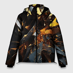 Куртка зимняя мужская Раскол черных плит и янтаря, цвет: 3D-черный