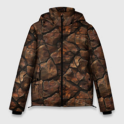 Куртка зимняя мужская Элементаль земли текстура, цвет: 3D-черный