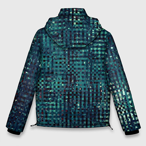 Мужская зимняя куртка Сине-бирюзовый абстрактный / 3D-Светло-серый – фото 2