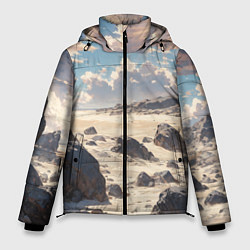 Куртка зимняя мужская Аниме пляж, цвет: 3D-светло-серый