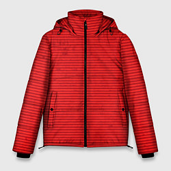 Куртка зимняя мужская Алый полосатый, цвет: 3D-черный