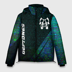 Куртка зимняя мужская Deftones glitch blue, цвет: 3D-черный