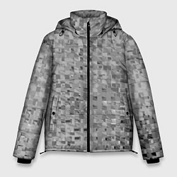 Куртка зимняя мужская Серый текстурированный кубики, цвет: 3D-светло-серый