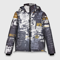 Куртка зимняя мужская Газетная страничка, цвет: 3D-светло-серый
