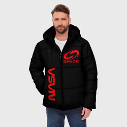 Куртка зимняя мужская Nasa space red logo, цвет: 3D-светло-серый — фото 2