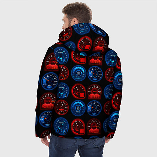 Мужская зимняя куртка Автомобильные спидометры / 3D-Черный – фото 4
