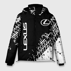Куртка зимняя мужская Лексус: следы от шин, цвет: 3D-черный