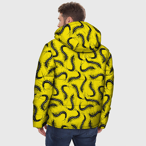 Мужская зимняя куртка Сороконожка узор / 3D-Черный – фото 4