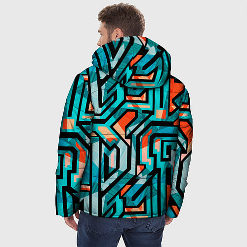 Мужская зимняя куртка Граффити цвета гранж / 3D-Черный – фото 4