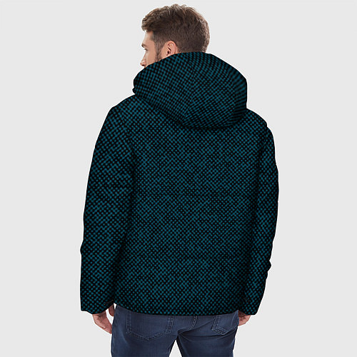 Мужская зимняя куртка Текстурированный чёрно-бирюзовый / 3D-Черный – фото 4