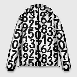Куртка зимняя мужская Гранжевые числа, цвет: 3D-черный