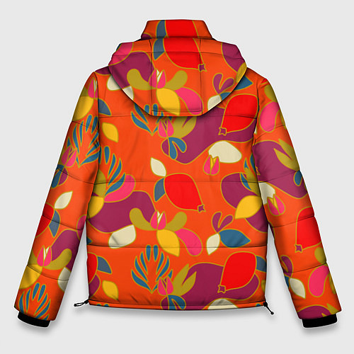 Мужская зимняя куртка Яркие ягодки-листочки / 3D-Красный – фото 2